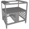 RVS onderstel combi-steamer 6x 1/1 GN, met uitsparing 2 warmhoudladen