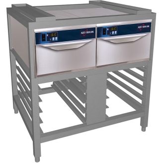 RVS onderstel combi-steamer 6x 1/1 GN, met uitsparing 2 warmhoudladen